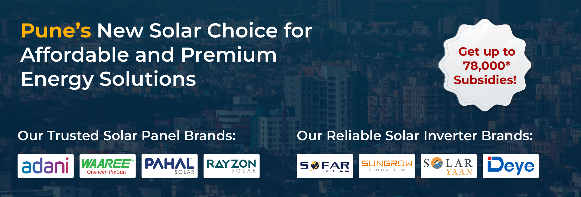 Affordable , Premium, Powerful Solar Solutions Desktop Banner
