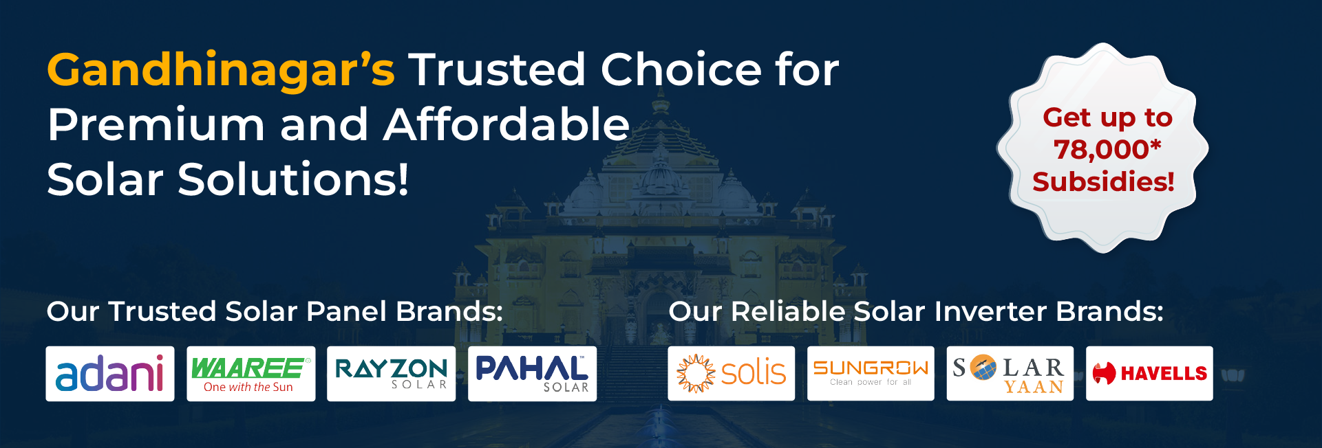 Affordable , Premium, Powerful Solar Solutions Desktop Banner