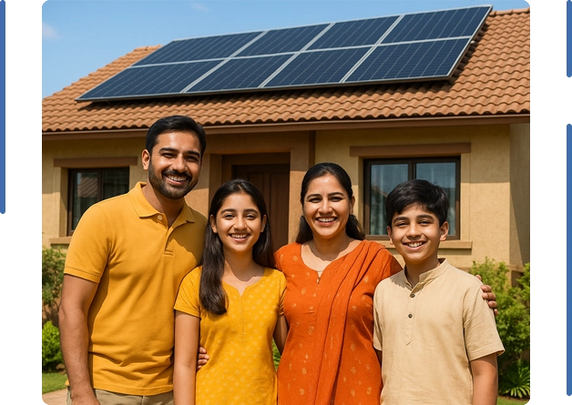 Home with solar panels installed promoting clean and sustainable energy in India