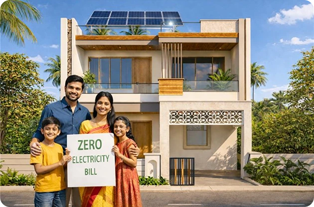 Financial breakdown showing the ROI and monthly savings on electricity bills after installing a 5kW solar system with government subsidy