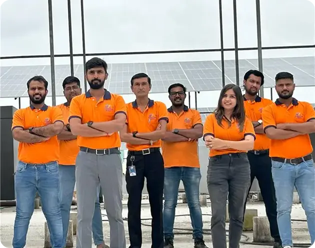The professional installation and consulting team of Sunboost Energy standing in front of a solar project, representing expertise in rooftop solar solutions