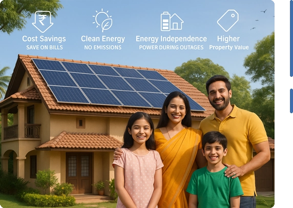 Indian home with rooftop solar panels showcasing the benefits of residential solar energy