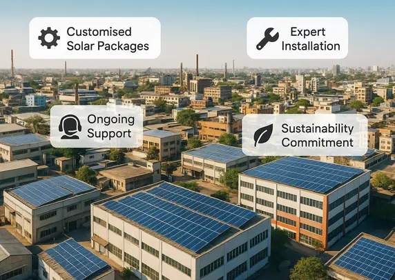 Expert installing solar panels on a commercial rooftop by Sunboost Energy